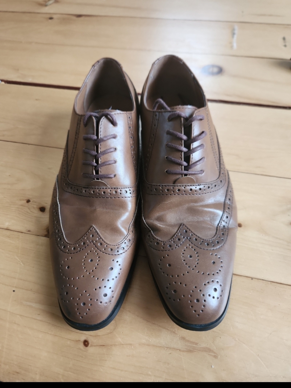 Express Brown Wingtip Brogue Oxford Lace-Up Shoes